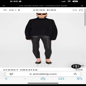 anine bing black sydney sweater xs